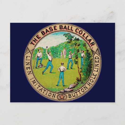 1868  Baseball Collar Logo Briefkaart (Voorkant)