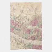 1868 Map of New York and Brooklyn Theedoek (Verticaal)