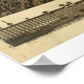 1868 Syracuse, NY Birds Eye Uitzicht Panorama Poster (Hoek)