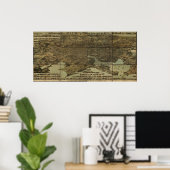 1869 Baltimore, MD Birds Eye Uitzicht Panoramic Ma Poster (Thuiskantoor)