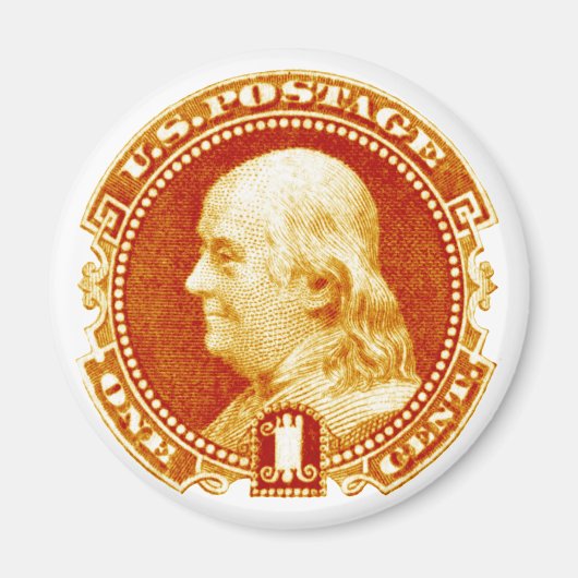 1869 Benjamin Franklin Stamp Magneet (Voorkant)
