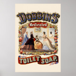 1869 Dobbins Medicated Toilet Soap Oude Stijl Poster