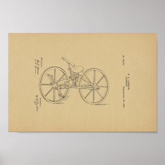 1869 fietsvelocipede-patentkunst poster (Voorkant)