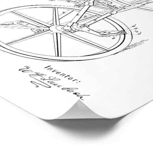 1869  fietsvelocipede-patentkunst poster (Hoek)