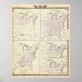 1870 Amerikaanse volkskaarten Poster (Voorkant)