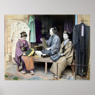 1870 Fabric Dealer van Japan Poster