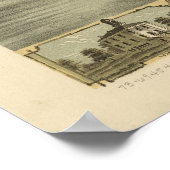 1870 Hudson, WI Birds Eye Uitzicht Panoramic Map Poster (Hoek)