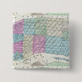 1870 Kaart New York City Central Park Vierkante Button 5,1 Cm