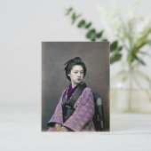 1870 Mooie Japanse vrouw Briefkaart (Staand voorkant)