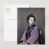1870 Mooie Japanse vrouw Briefkaart (Voorkant / Achterkant)