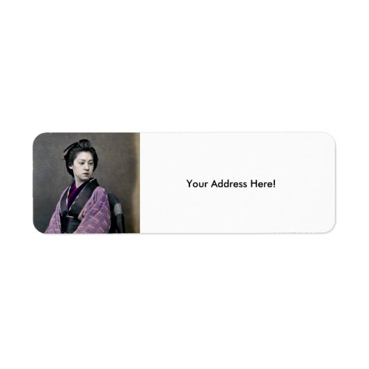 1870 Mooie Japanse vrouw Etiket (Voorkant)