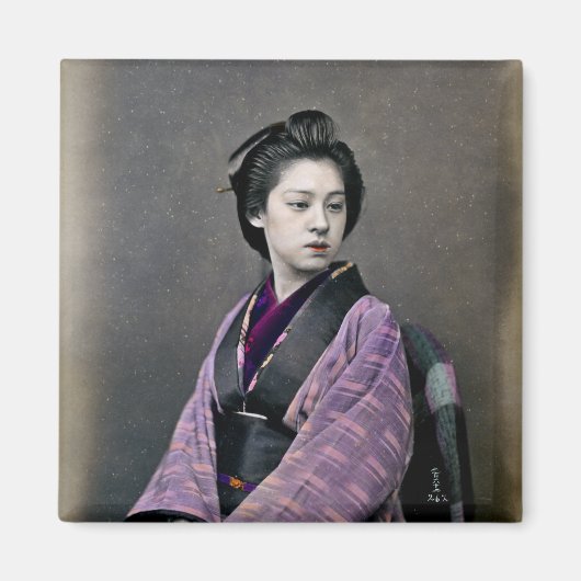 1870 Mooie Japanse vrouw Magneet (Voorkant)