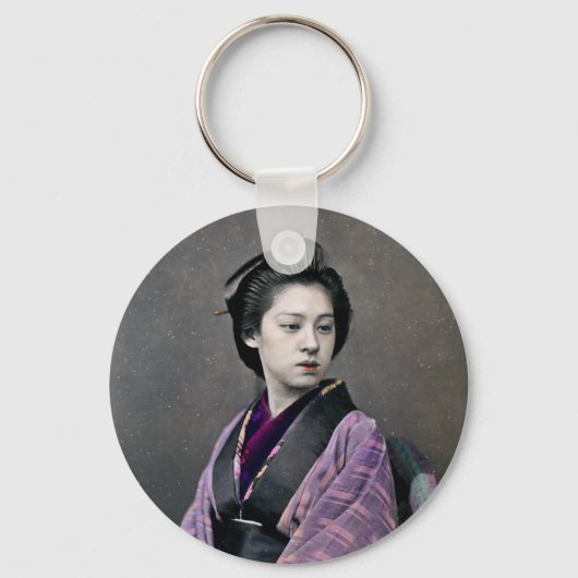 1870 Mooie Japanse vrouw Sleutelhanger (Voorkant)