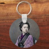 1870 Mooie Japanse vrouw Sleutelhanger (Voorkant)