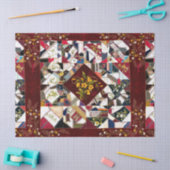 1870 Patchwork Quilt Floral Embroidery Tissuepapier (Craft)