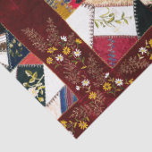 1870 Patchwork Quilt Floral Embroidery Tissuepapier (Detail)