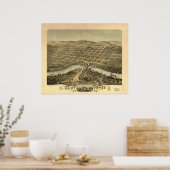 1870 Saint Peter, MN Birds Eye Uitzicht Panoramic  Poster (Keuken)