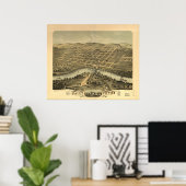 1870 Saint Peter, MN Birds Eye Uitzicht Panoramic  Poster (Thuiskantoor)