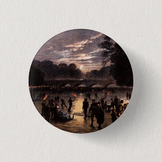 1870 Schaatsen in Londen Ronde Button 3,2 Cm (Voorkant)