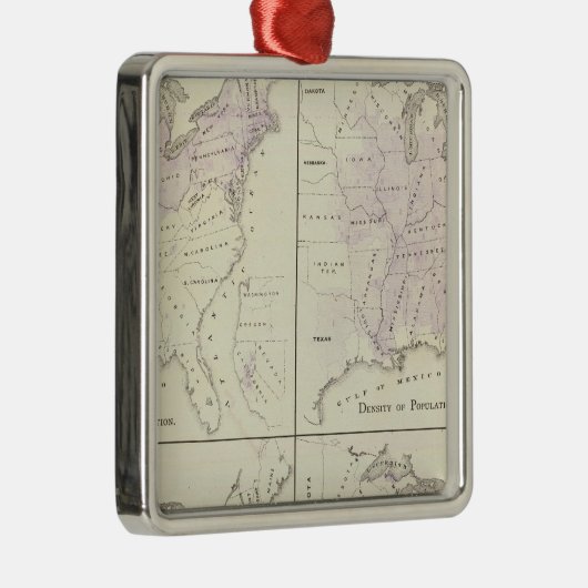 1870 volkskaarten van de Verenigde Staten Metalen Ornament (Rechts)