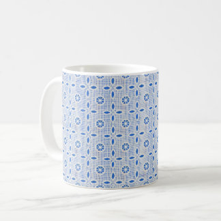 1870s Blauw en Wit Calico 3 Koffiemok