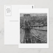 1870s New York City Brooklyn Bridge Construction Briefkaart (Voorkant / Achterkant)