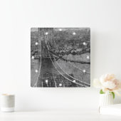 1870s New York City Brooklyn Bridge Construction Vierkante Klok (Huis)