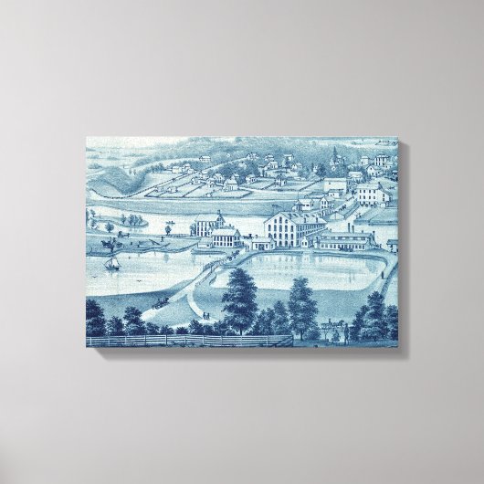 1871 Birds Eye Uitzicht Carpentersville Illinois Canvas Afdruk (Voorkant)