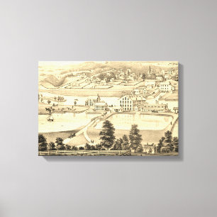 1871 Birds Eye Uitzicht Carpentersville Illinois Canvas Afdruk