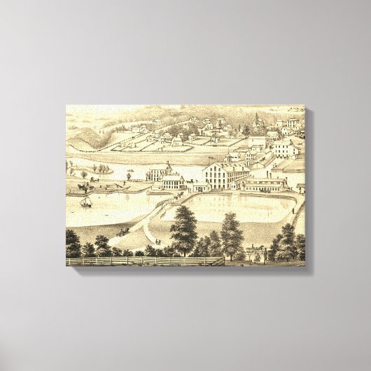 1871 Birds Eye Uitzicht Carpentersville Illinois Canvas Afdruk (Voorkant)