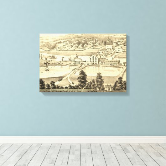 1871 Birds Eye Uitzicht Carpentersville Illinois Canvas Afdruk (Insitu (Houten vloer))