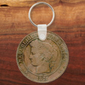 1871 French 10 Centime Sleutelhanger (Voorkant)
