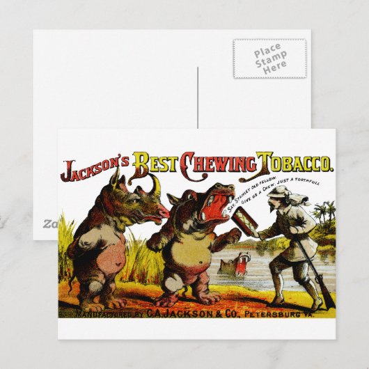 1871  kauwtabak briefkaart (Voorkant / Achterkant)