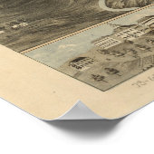 1871 Knoxville, TN Birds Eye Uitzicht Panorama Poster (Hoek)