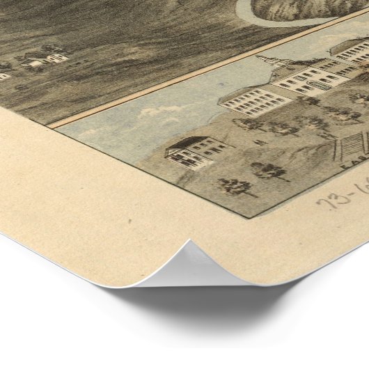 1871 Knoxville, TN Birds Eye Uitzicht Panorama Poster (Hoek)