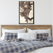 1871 Odin, Noordse God van Wisdom Canvas Afdruk (Insitu (Slaapkamer))