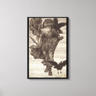 1871 Odin, Noordse God van Wisdom Canvas Afdruk
