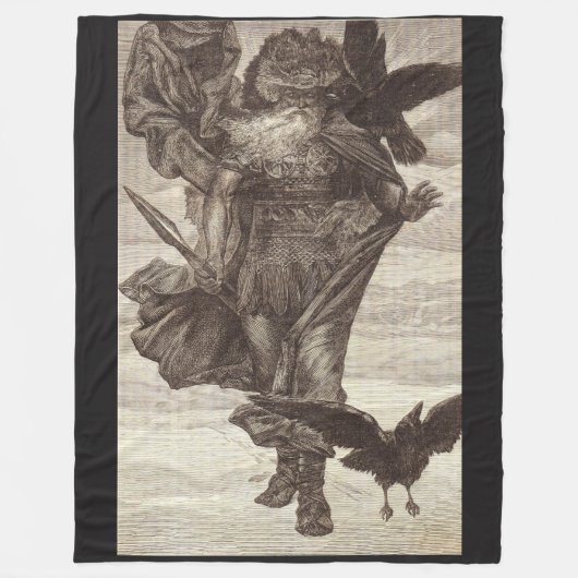 1871 Odin, Noordse God van Wisdom Fleece Deken (Voorkant)