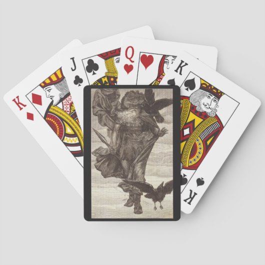 1871 Odin, Noordse God van Wisdom Speelkaarten (Achterkant)