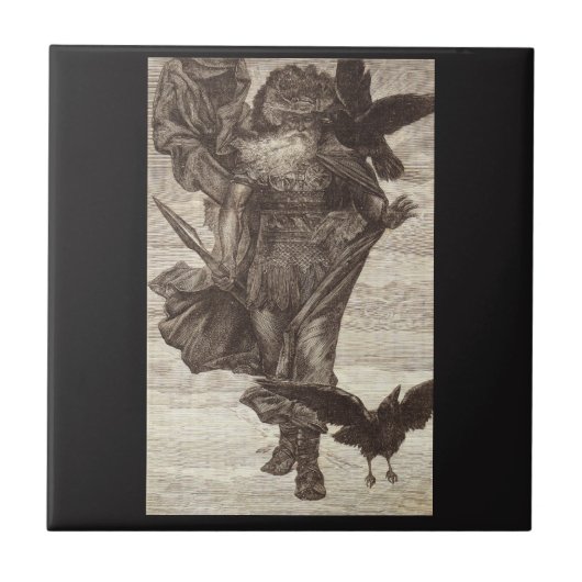 1871 Odin, Noordse God van Wisdom Tegeltje (Voorkant)