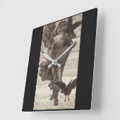 1871 Odin, Noordse God van Wisdom Vierkante Klok (Hoek)