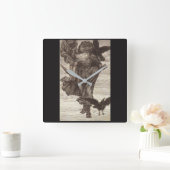 1871 Odin, Noordse God van Wisdom Vierkante Klok (Huis)