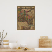 1871 spoorweg/postkaart kantoor van MN en WI Poster (Keuken)