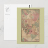 1872 Brooklyn Map - New York City, Queens Briefkaart (Voorkant / Achterkant)