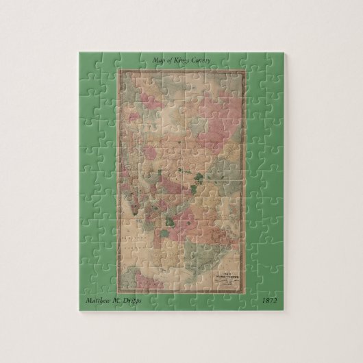 1872 Brooklyn Map - New York City, Queens Legpuzzel (Verticaal)