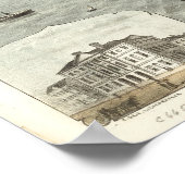 1872 Charleston, SC Birds Eye Uitzicht Panoramic M Poster (Hoek)