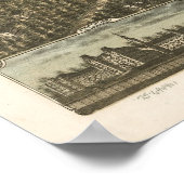 1872 Raleigh, NC Birds Eye Uitzicht Panorama Poster (Hoek)