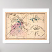 1872 REPRO  Map New Brunswick, Princeton NJ Poster (Voorkant)