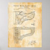 1872 Steinway Piano Forte Patent Poster (Voorkant)