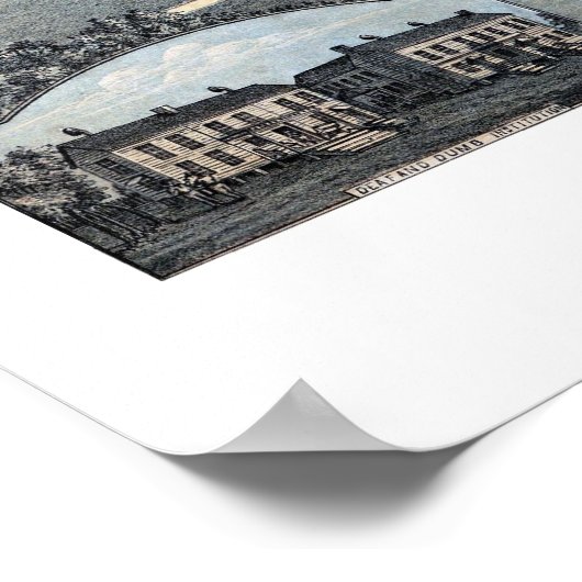 1873 Austin, TX Bird's Eye Uitzicht Panorama Poster (Hoek)